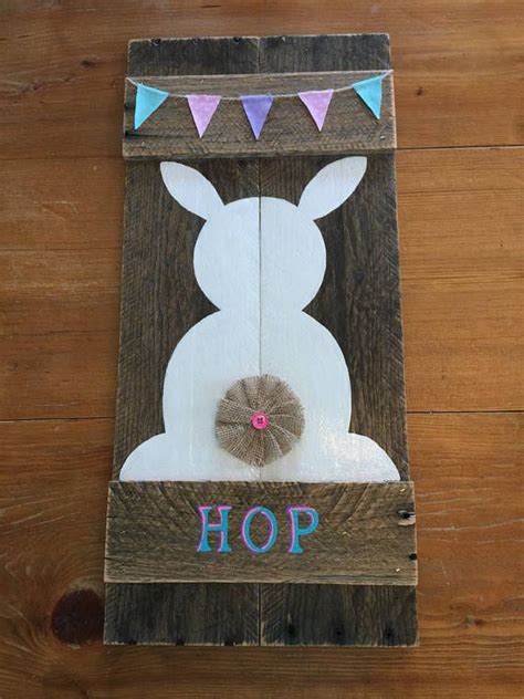 Bunny Hop Wood Sign Wooden Bunny Easter Bunny Chocolate Bunny Etsy