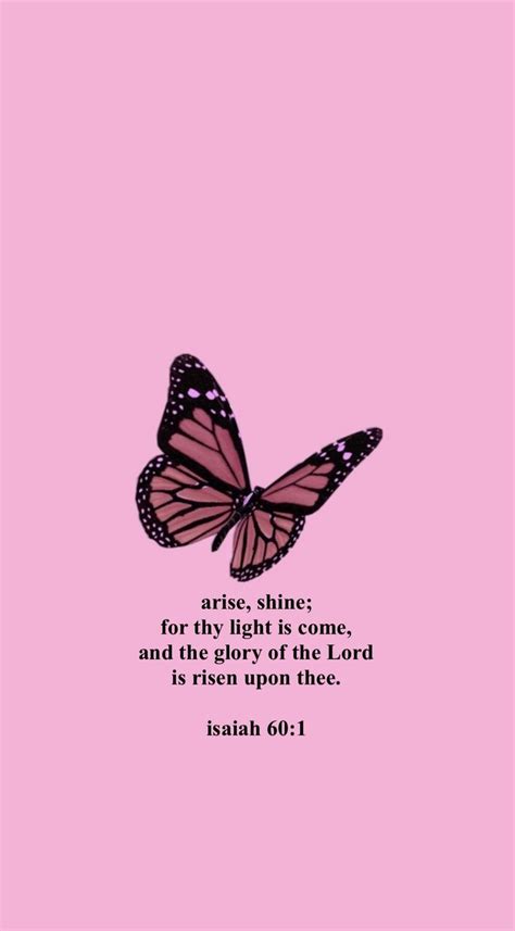 Pink Butterfly Background with Inspirational Bible Quotes