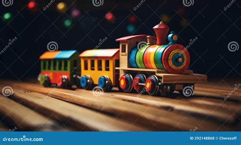 Wooden Toy Steam Locomotive Stock Photo - Image of child, baby: 292148868