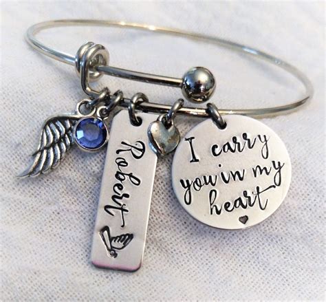 Personalized Memorial Bracelet Memorial Jewelry In Memory Of Etsy