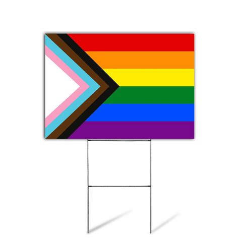 Pride Yard Sign Progress Pride Sign Modern Pride Flag Gay Pride Sign 24 X 18 Corrugated Plastic
