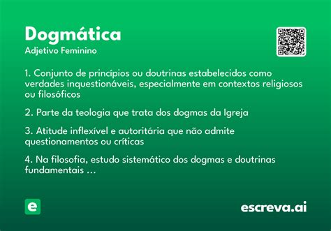 O Que Significa Dogmatica - Dogmática - Significado e Sinônimo - escreva.ai