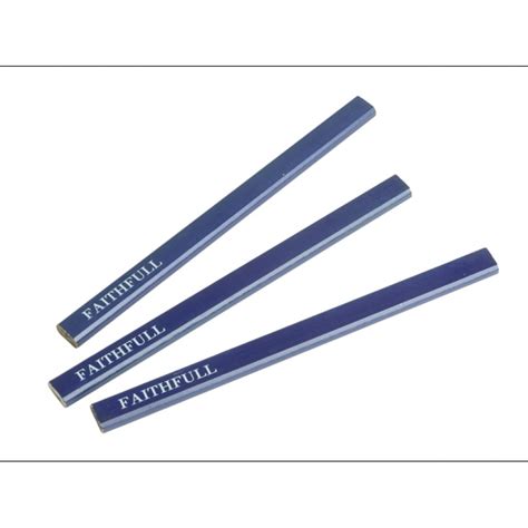 Faithfull Carpenters Pencils Pack Of 3 Blue Soft Faicpb