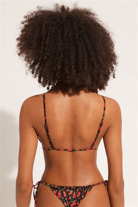 Top de bikini triangular con copas extraíbles Spicy Roses Triángulo Mujer Tezenis Outlet