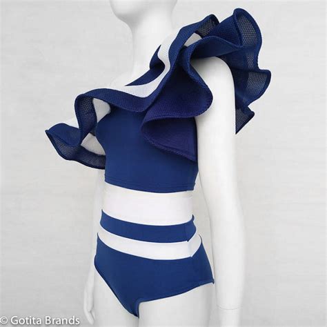 Cape Cod Swimsuit Bikini Party Swimwear One Shoulder Two Piece Set Blue GOTITA BRANDS