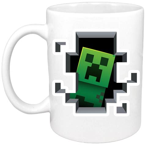 Cana Personalizata Cu Interior Colorat Alb Cana Minecraft Creeper