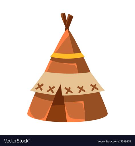 Wigwam Leather Living Hut Native American Indian Vector Image