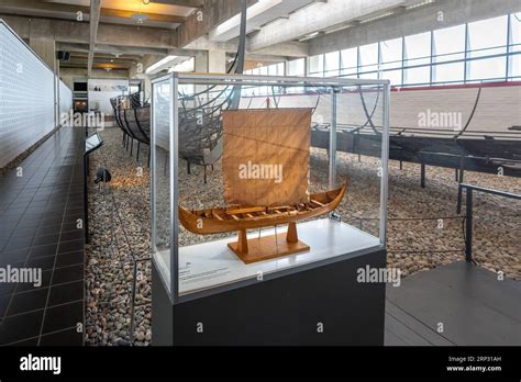 Model Of Skuldelev Ship At Viking Ship Museum Interior Roskilde