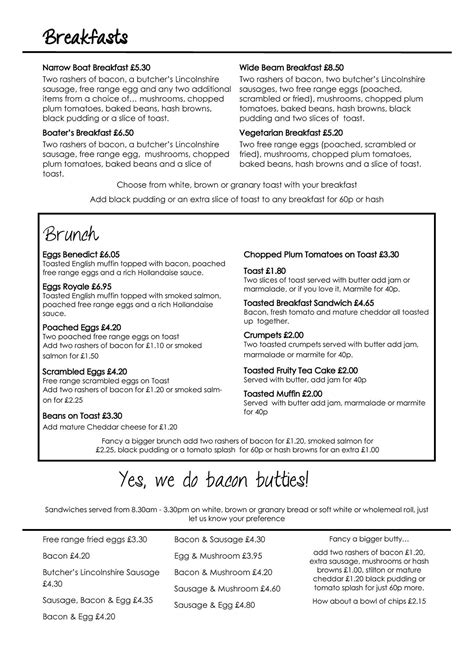Menu At Willow Tree Tea Room Cafe Derby