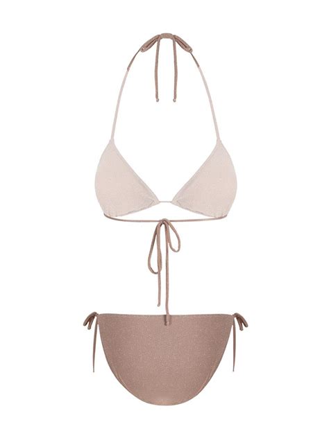 Bronz Üçgen Bikini Takımı Kahve Rivus