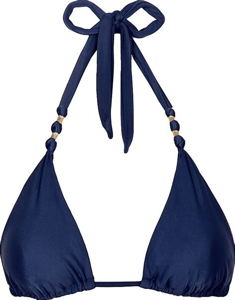 ViX By Paula Hermanny Paula Beaded Halter Triangle Bikini Top ShopStyle Two Piece Swimsuits