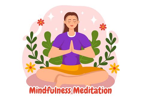 mindfulness meditation vector illustration  person  closed eyes