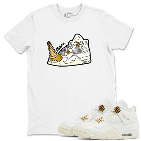 Dropped Ice Cream SNRT Sneaker Tees - Air Jordan 4 Sail 2024 | SNRT Sneaker T-shirts