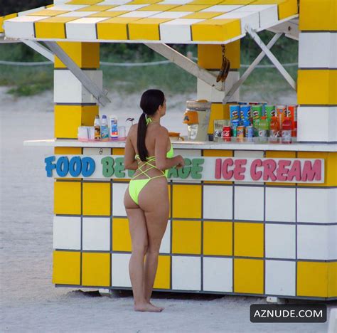 Tao Wickrath In A Lime Green Bikini As She Visits A Snack Shop In Miami Beach AZNude