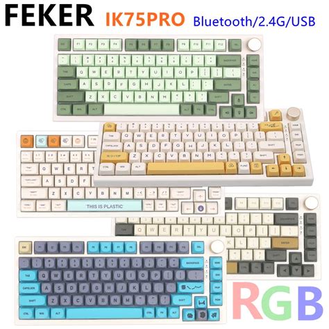 FEKER IK Pro Matcha Honey Mechanical Keyboard DIY Keycap Switch Bluetooth G Connection Hot