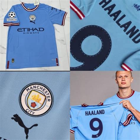 Jual JERSEY BOLA CITY HOME 2022 2023 FULLPATCH UCL NAMESET HAALAND