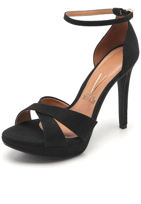 Sandália Preta Salto Fino - Sandália Vizzano Salto Fino Preta - Compre Agora | Dafiti Brasil