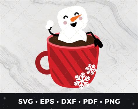 Snowman Hot Cocoa Mug Svg Hot Chocolate Mug Svg Snowman Hot Chocolate Cut File Svg Hot Cocoa