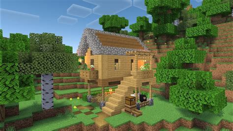 Minecraft Tutorial Cara Membuat Starter House Di Pinggir Laut Youtube