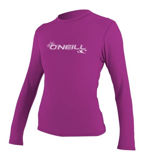 Oneill Womens Rashguard Basic Skins Ls Rash Tee Long Sleeve Sun Shirt