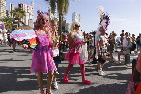 People Dancing And Having Fun At The Gay Pride Parade In Benidorm Editorial Stock Image Image