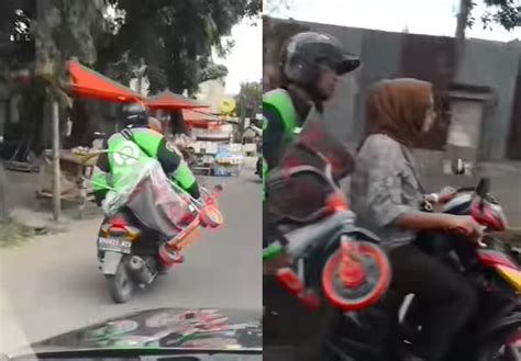 Momen Kocak Abang Driver Ojol Dibonceng Emak Emak Pasrah Disuruh