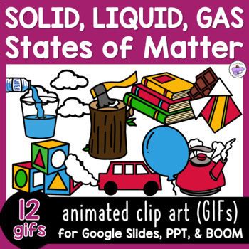 Animated GIFs States of Matter | Solid Liquid Gas Clip Art Animation