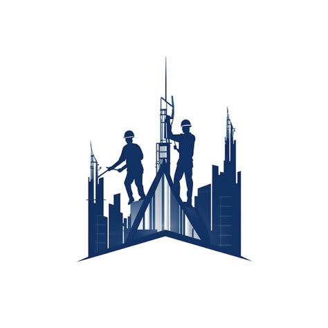 Premium Vector A Couple Of Men Standing On Top Of A Tall Building