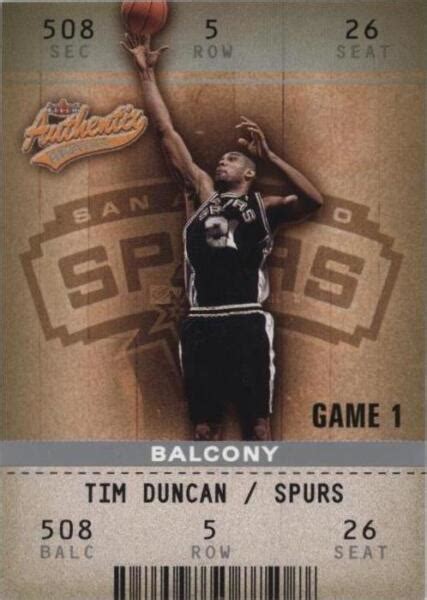 Fleer Authentix Balcony Tim Duncan For Sale Online Ebay