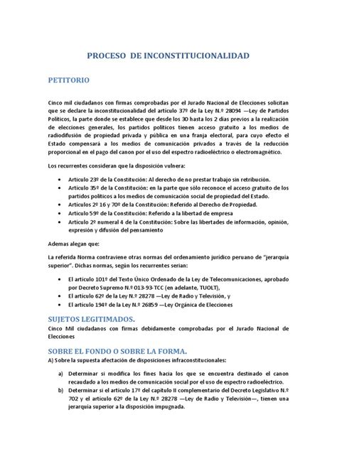 PDF Proceso De Inconstitucionalidad Trabajo DOKUMEN TIPS