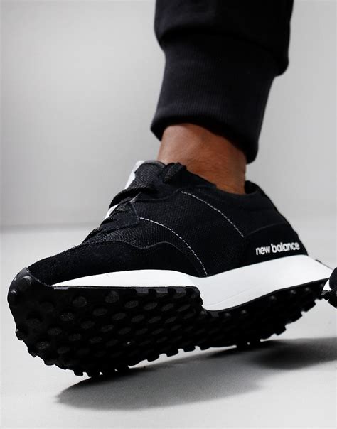 New Balance 327 Trainers Black White Terraces Menswear