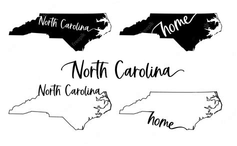 Premium Vector Stylized Map Of The Us North Carolina State Vector