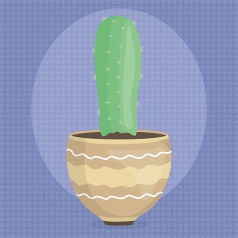 Free Vector Exotic Cactus Plant In Ceramic Pot