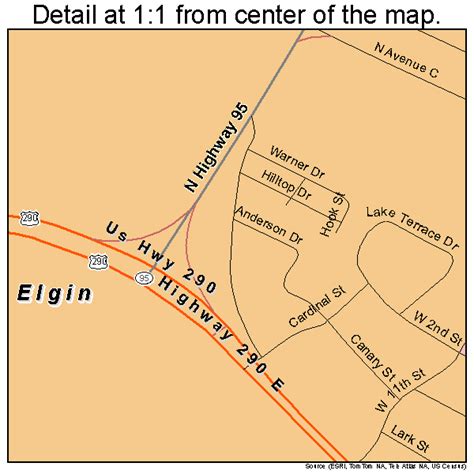 Elgin Texas Street Map 4823044