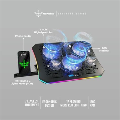 Jual Coolingpad Cooling Pad NYK Nemesis RGB X8 Artemis With Phone