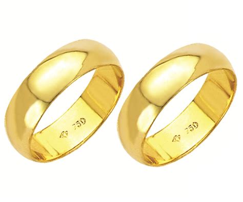 Alianças de casamento e noivado em ouro 18k 750 tradicional 5 5 mm