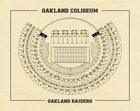 Oakland Alameda Coliseum Seating Chart Print: Vintage Wall Art - Etsy
