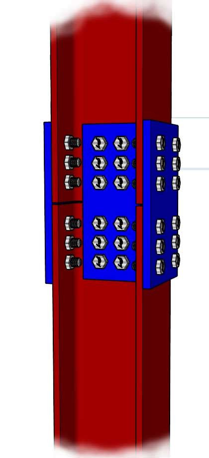 Steel Column Bolted Splice Extension Connection