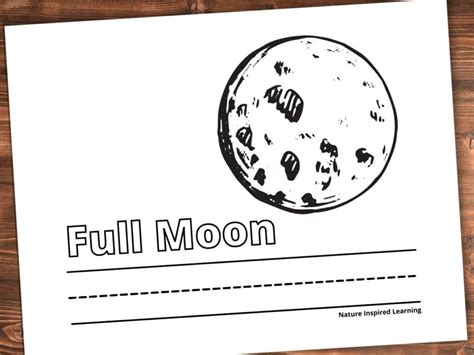 Full Moon Coloring Sheet Full Moon Coloring Page Graphic By