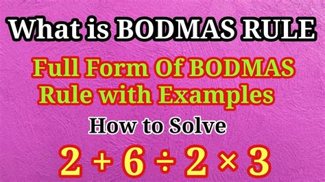 BODMAS BODMAS Rule Maths BODMAS RULE Bodmas Rule Short Tricks