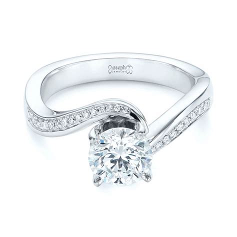 Custom Swirled Wrap Diamond Engagement Ring 105120 Seattle Bellevue