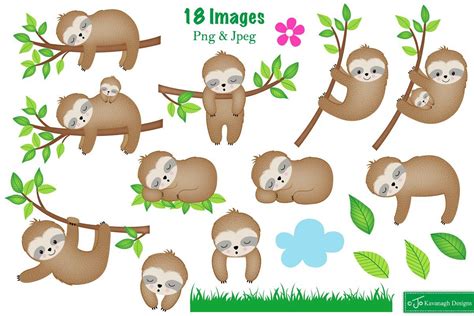 Sloth Graphics Illustrations C Graphic Illustration Sloth Clip Art