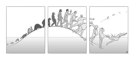 Evolution Of Man Drawing by Lila Ash