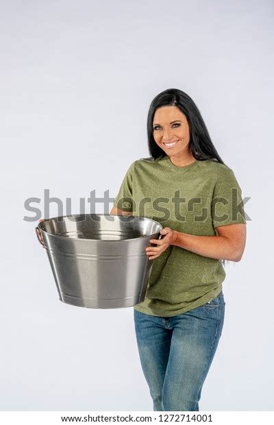 Gorgeous Long Haired Brunette Model Holding Stock Photo Shutterstock