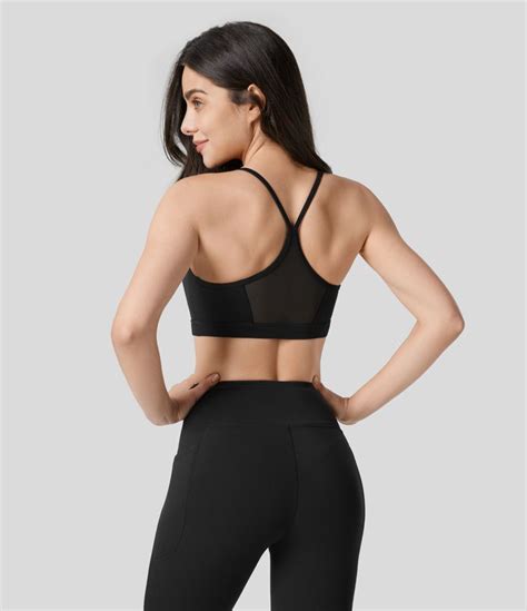 Womens Softlyzero™ Low Support Contrast Mesh Y Back Yoga Sports Bra