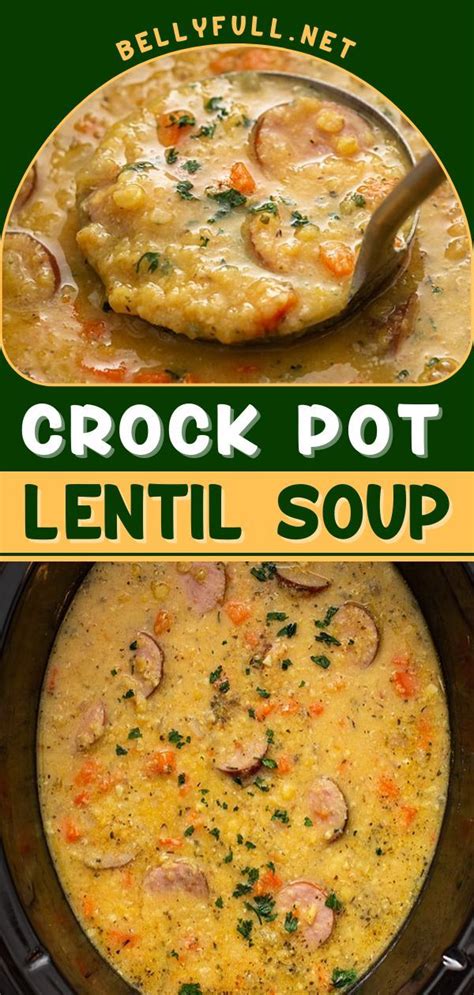 Crock Pot Lentil Soup Quick Easy Meals Easy Chicken Recipes Slow Cooker Dinner