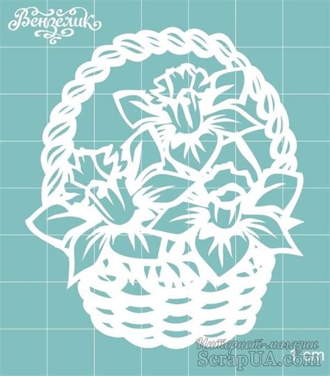 Трафареты корзинка с цветами из бумаги 28 фото