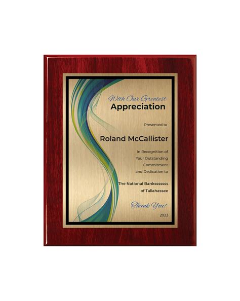 Customized Employee Recognition Plaque 12x15 Inches Appreciation Award ...