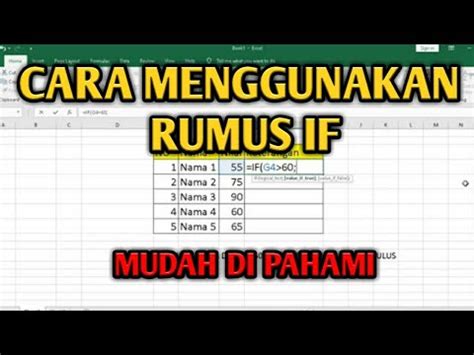 CARA MENGGUNAKAN FUNGSI IF DI MICROSOFT EXCEL YouTube