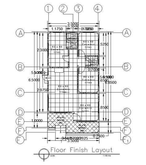 Residential House Plan With Floor Finish Layout